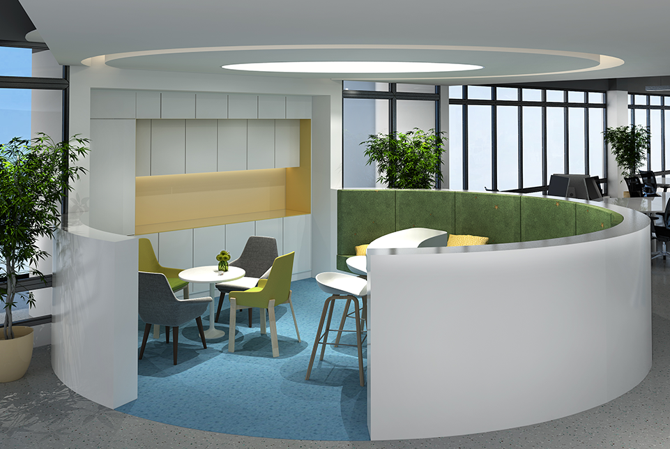 上海米哈游辦公室一角裝修設計效果圖