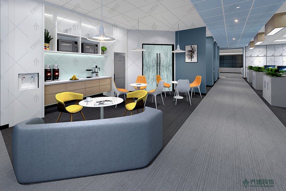 上海菱感電子辦公茶水吧裝修設計效果圖