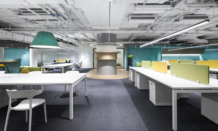 上海辦公室裝修施工圖落地環境