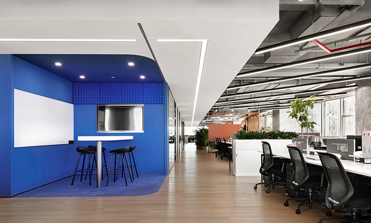 上海辦公室裝修施工現場竣工照