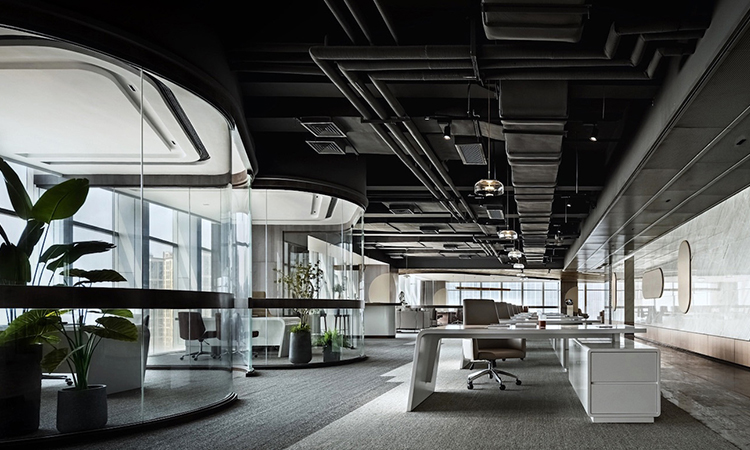 辦公室空間對稱裝修效果圖