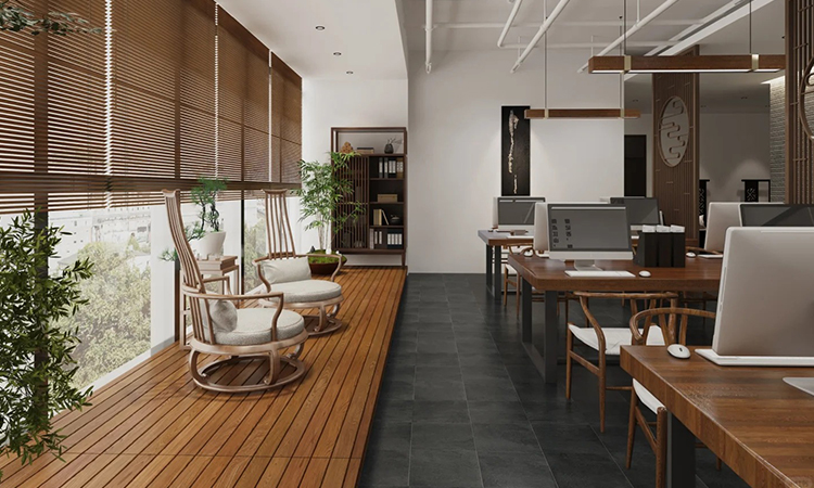 文化自信的企業(yè)名片，永不過(guò)時(shí)的新中式辦公室裝修風(fēng)