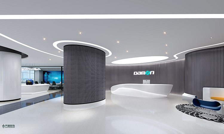 辦公室前臺造型設計效果圖