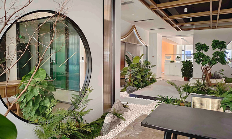 小規模綠植石景辦公室設計